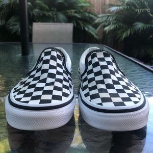 Vans checkerboard slipon shoe unisex women’s size 7.5 men’s 6 Low profile canvas